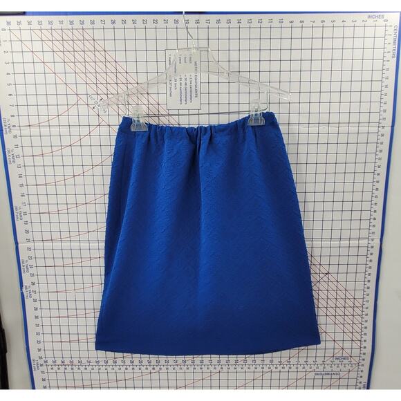 Vintage 70s Devonshire Blue Textured Maxi Skirt Set - Picture 4 of 11
